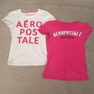 Aeropostale Pink and White Short Sleeve Tee Bundle